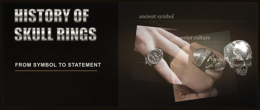 History of Skull Rings featured image using MENSSKULL media library skull ring imagery