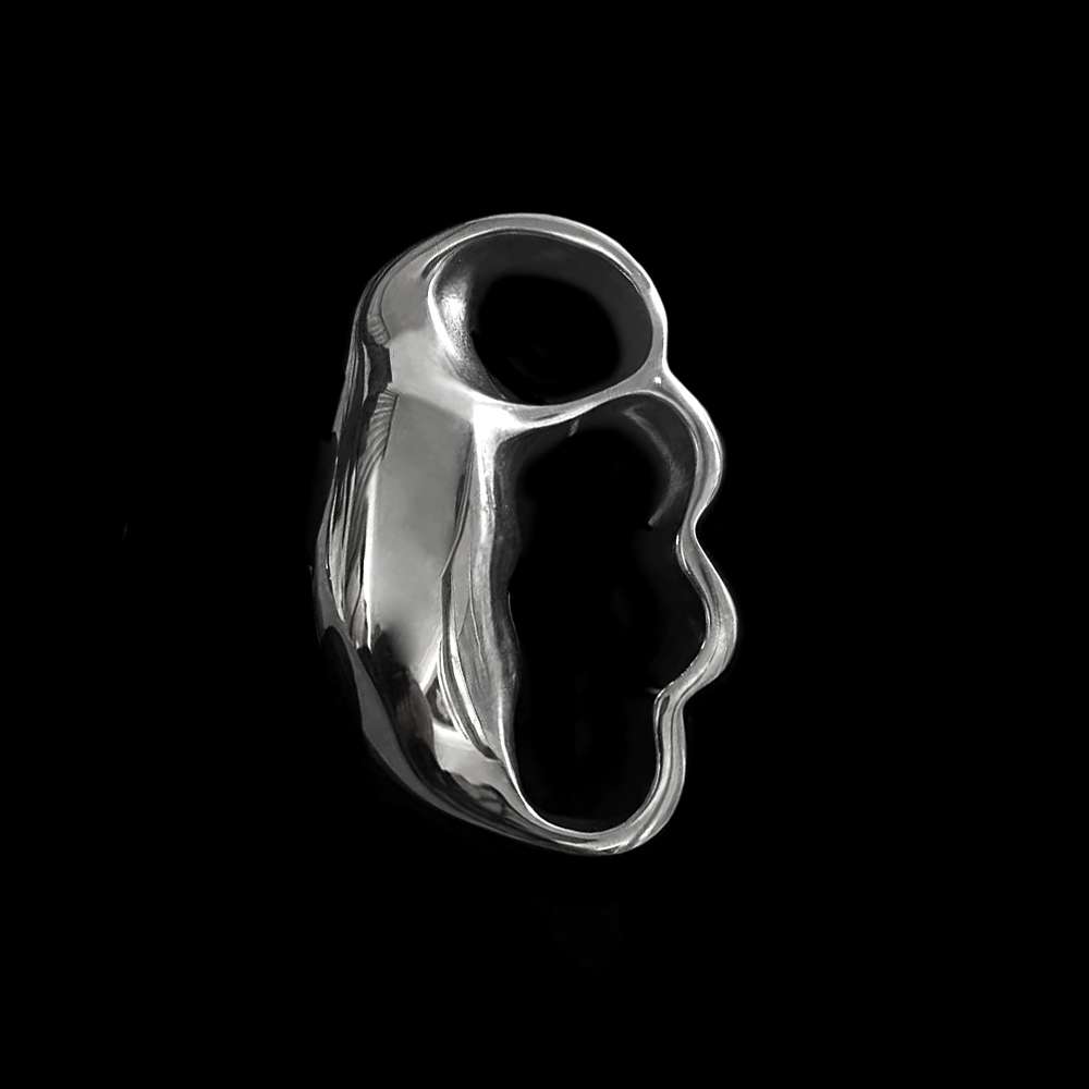 Two Hole Steel Knuckles – Stainless Steel Metal Knuckles for Men - MENSSKULL 925 silver jewelry