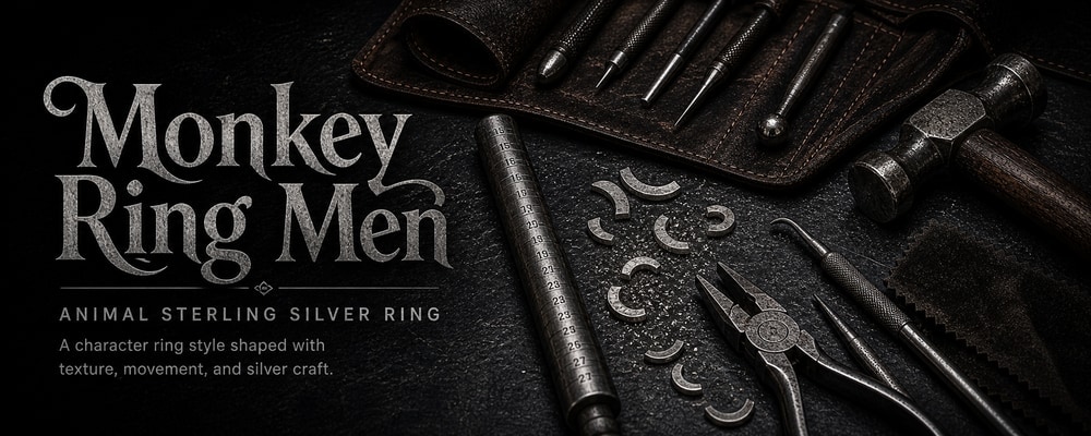Monkey Ring Men MENSSKULL silver jewelry making tools banner