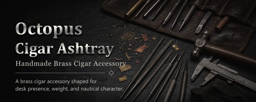 octopus cigar ashtray brass metalsmith tools workshop banner