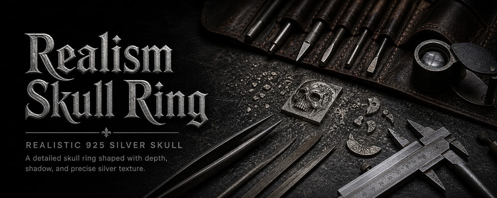 Realism Skull Ring MENSSKULL silver jewelry making tools banner