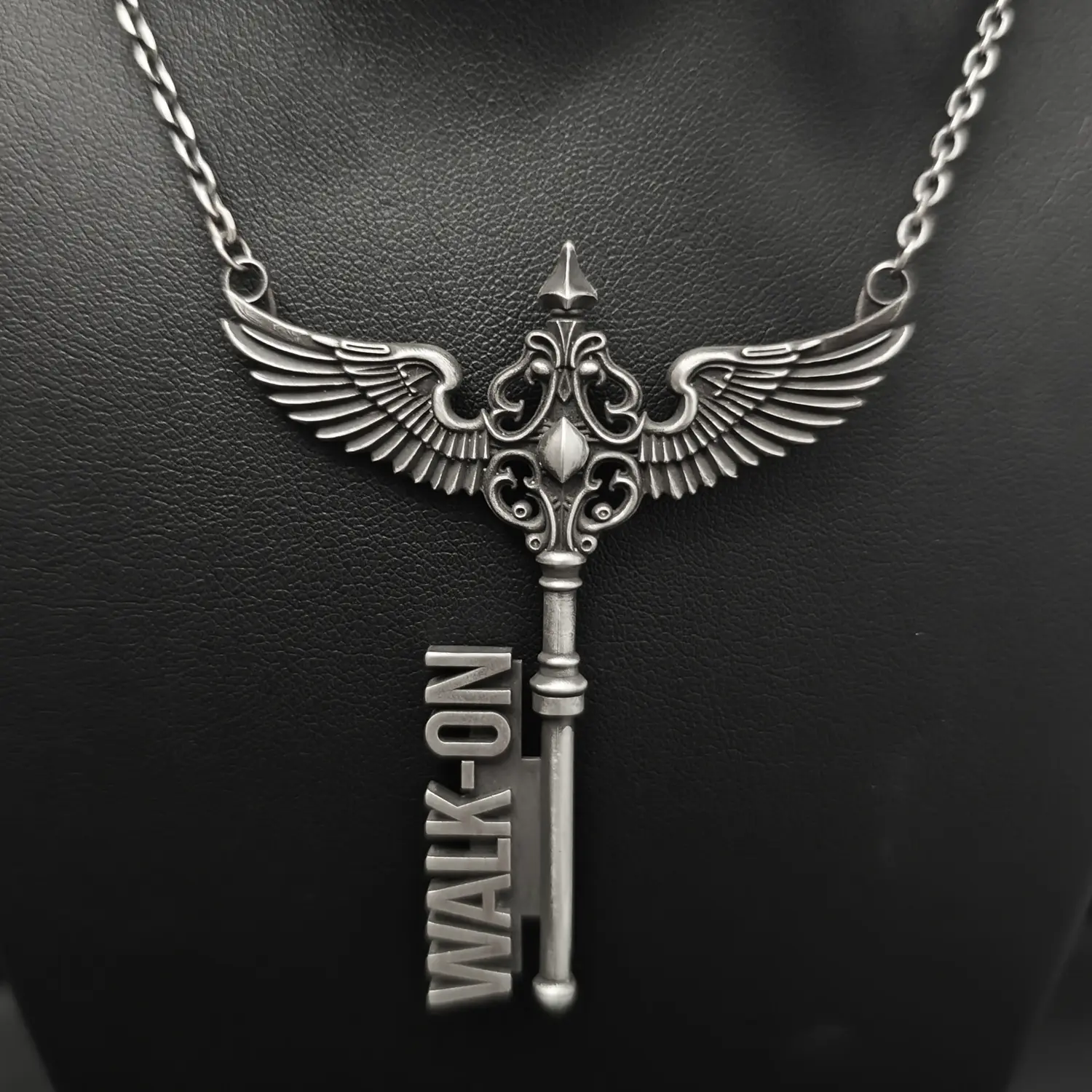 Custom Name Necklace - 925 Silver Angel Wing Key Pendant | Personalized Jewelry Gift - Image 2
