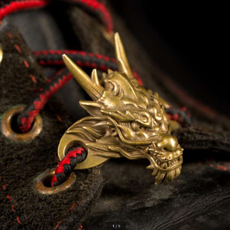 Dragon Shoelace Buckle - Brass Accessory for Men - Image 4