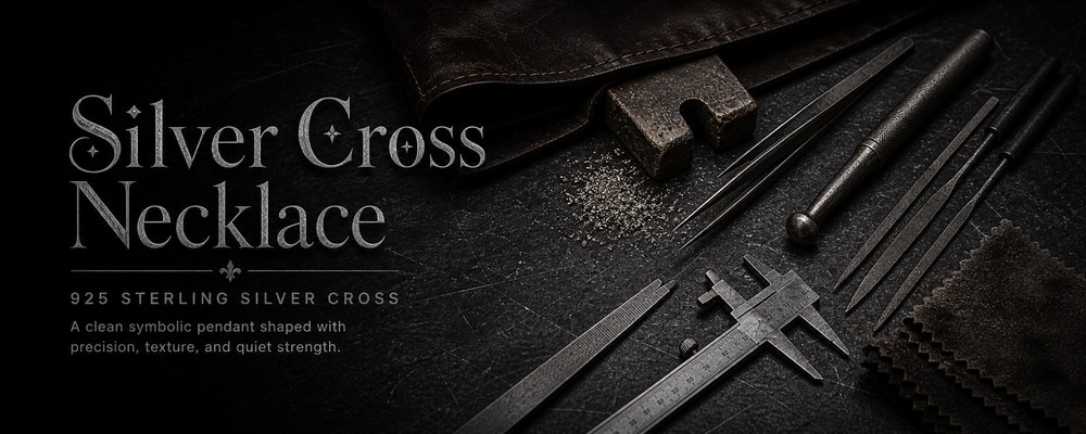 Silver Cross Necklace MENSSKULL silver jewelry making tools banner