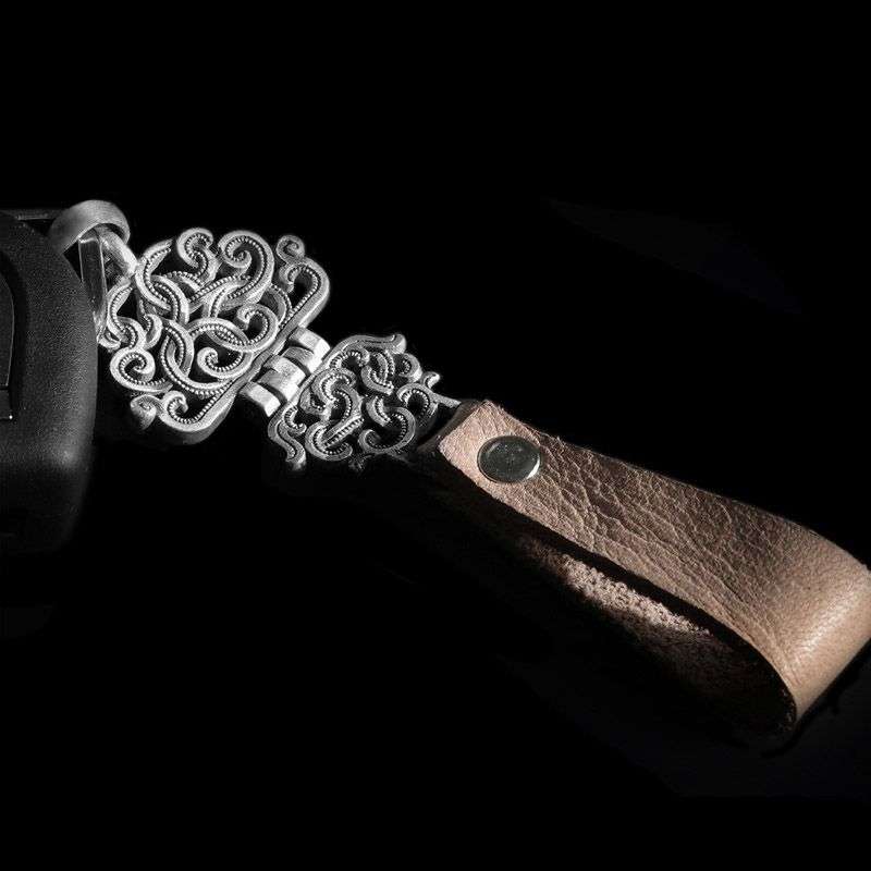 Lucky Pattern Key Buckle Pendant for Men - 925 Silver Necklace - Image 2