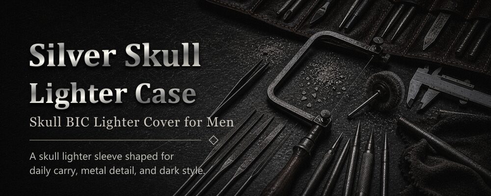 silver skull lighter case listed silver material metalsmith tools workshop banner