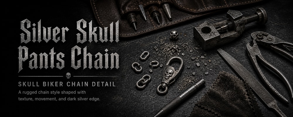Silver Skull Pants Chain MENSSKULL silver jewelry making tools banner