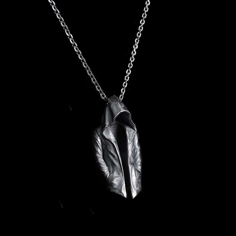 Cloak Clasp Necklace – 925 Silver Silver Cloak Necklace - MENSSKULL 925 silver jewelry
