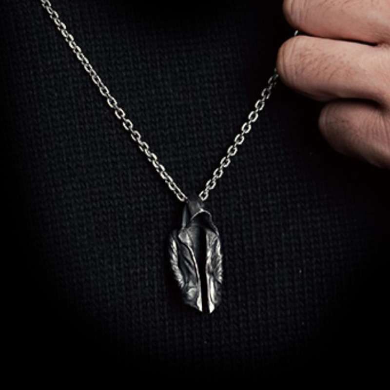 Cloak Clasp Necklace - 925 Silver Silver Cloak Necklace - Image 4