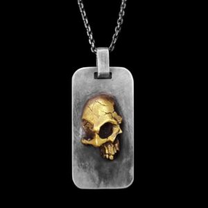 Half Skull Necklace in 925 Sterling Silver | MENSSKULL