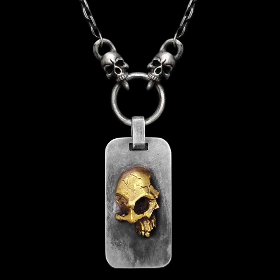 Half Skull Necklace in 925 Sterling Silver | MENSSKULL - Image 3