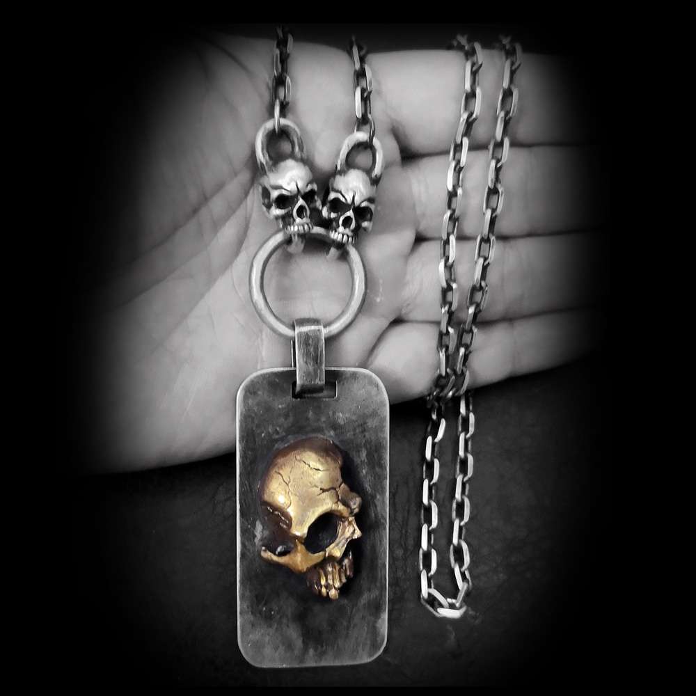 Half Skull Necklace in 925 Sterling Silver | MENSSKULL - Image 8