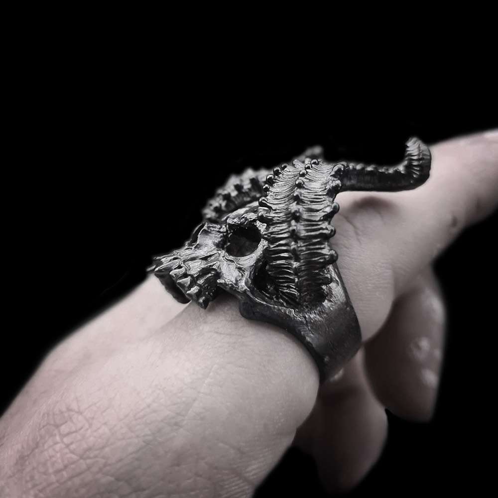 Chunky Silver Skull Ring A Symbol of Confidence and Dominance - Image 8