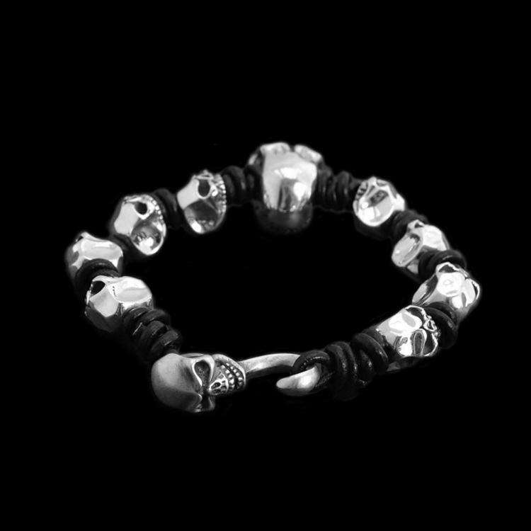 Gothic Skull Bracelet - 925 Silver Bracelet for Men - product gallery image 2