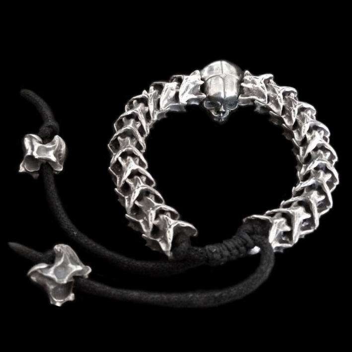 Silver Skull Snake Bracelet – 925 Silver Bracelet for Men - MENSSKULL 925 silver jewelry