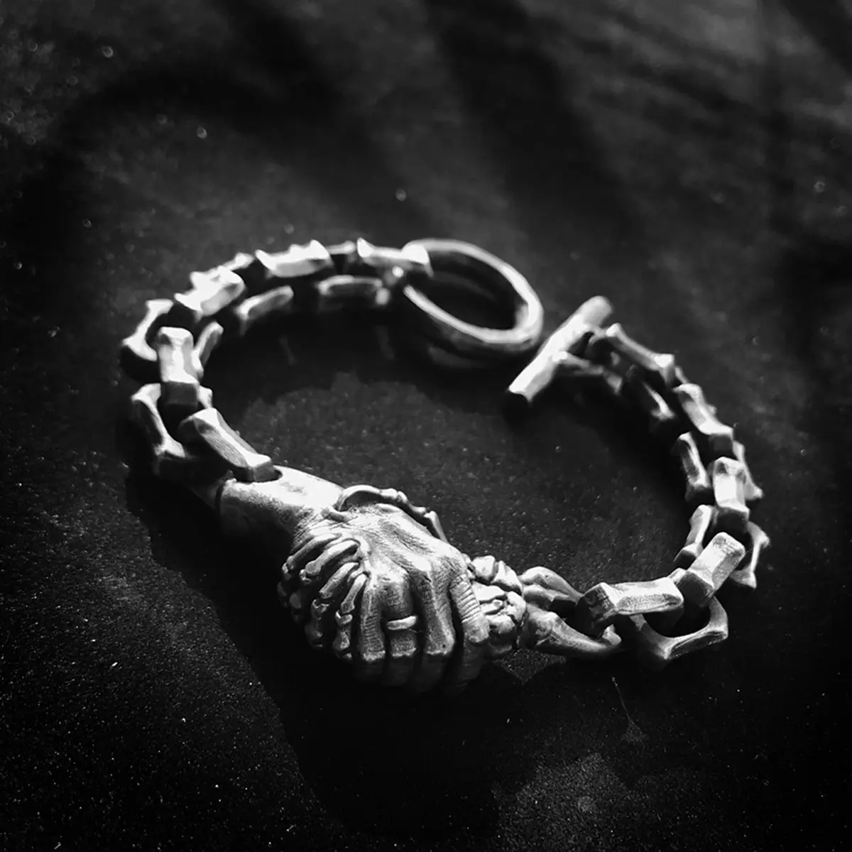 Deal with the Devil Skull Bracelet - 925 Silver Bracelet - Image 5