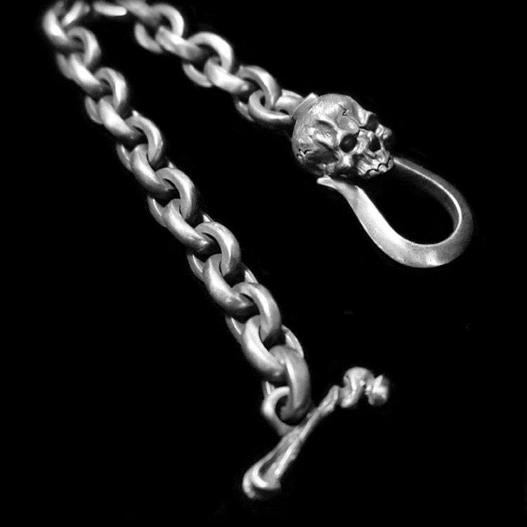 Classic Skull Bracelet - 925 Silver Bracelet for Men - Image 2