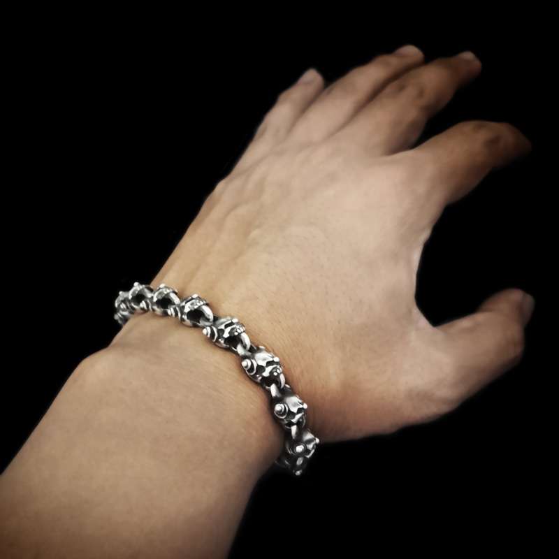 Clown Bracelet for Men - 925 Silver Mask Bracelet - Image 6