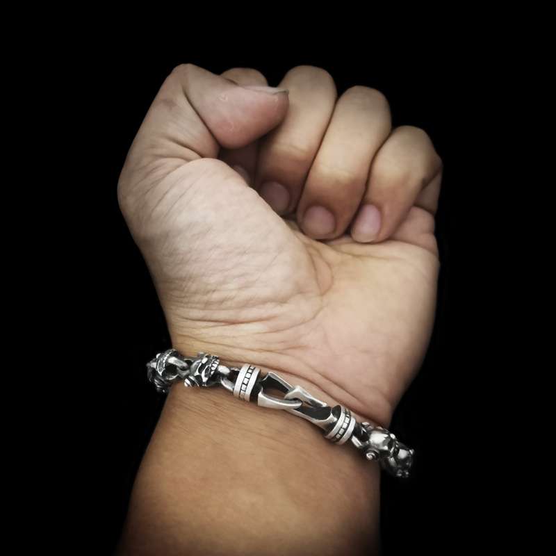 Clown Bracelet for Men - 925 Silver Mask Bracelet - Image 7