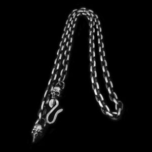 Skull S Hook Basic Unveiling Elegance - 925 Silver Necklace for Men