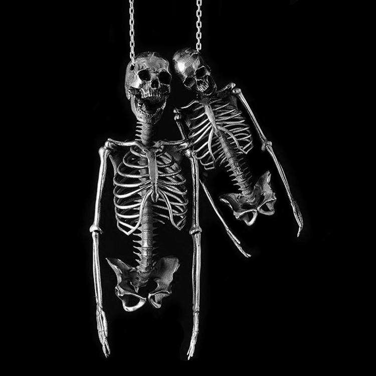 Skull Skeleton Necklace - 925 Silver Necklace for Men - Image 2
