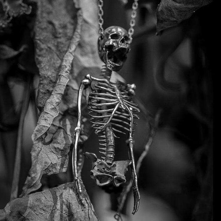 Skull Skeleton Necklace - 925 Silver Necklace for Men - Image 3