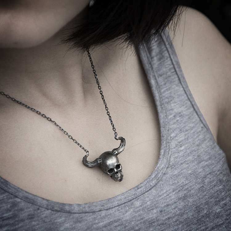 Skull Statement Necklace - 925 Silver Necklace for Men - Image 5