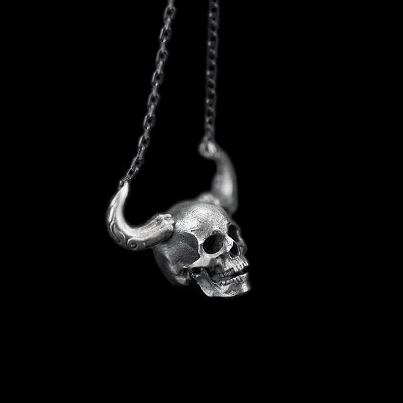 Skull Statement Necklace - 925 Silver Necklace for Men - Image 2