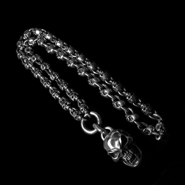 Skull Necklace Pendant 925 Silver Handmade Silver Skull Pendant - Image 3