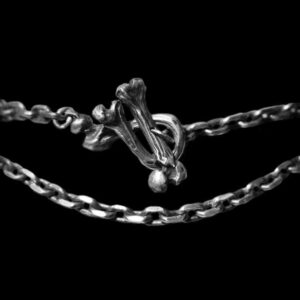 Handmade silver bone link necklace for men