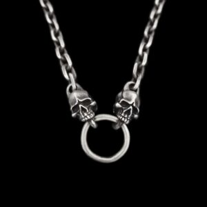 Double Skull Necklace - 925 Silver Necklace for Men