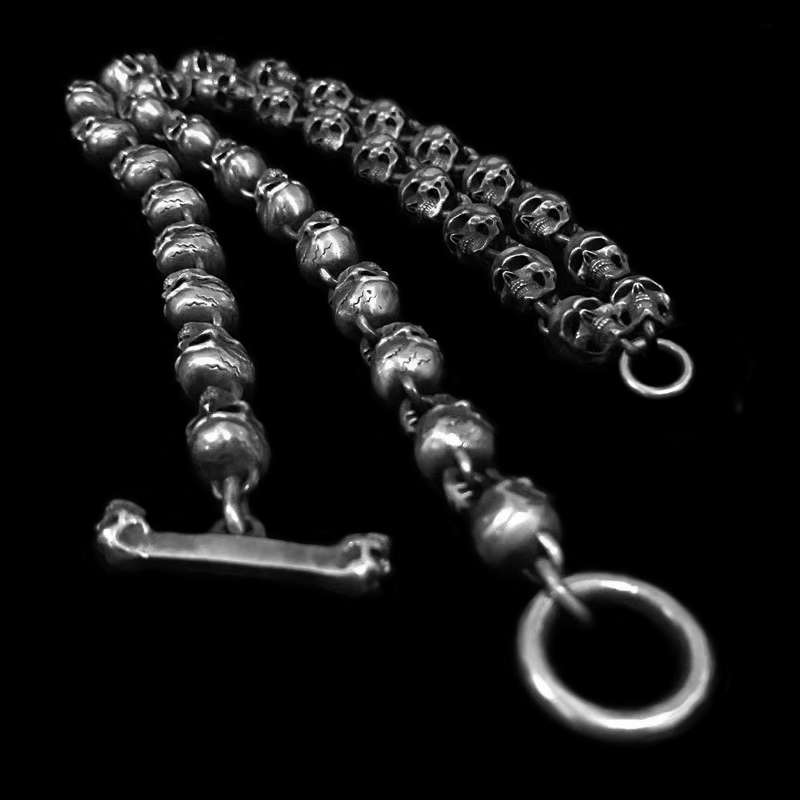 Mens Skull Necklace - 925 Silver Silver Skull Necklace - Image 4