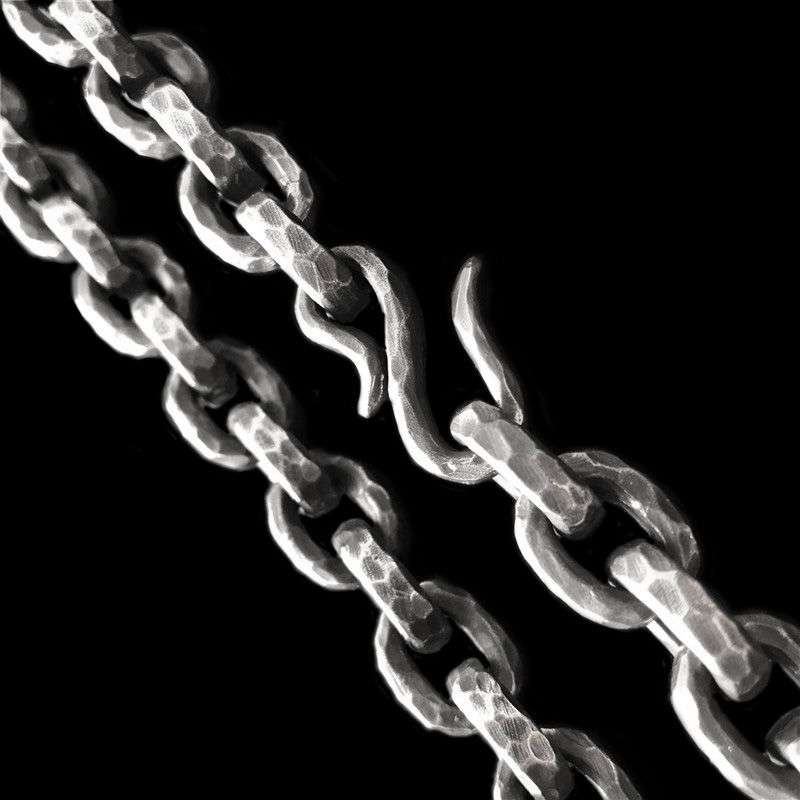 Knife Marks Chain Necklace - 925 Silver Necklace for Men - Image 3
