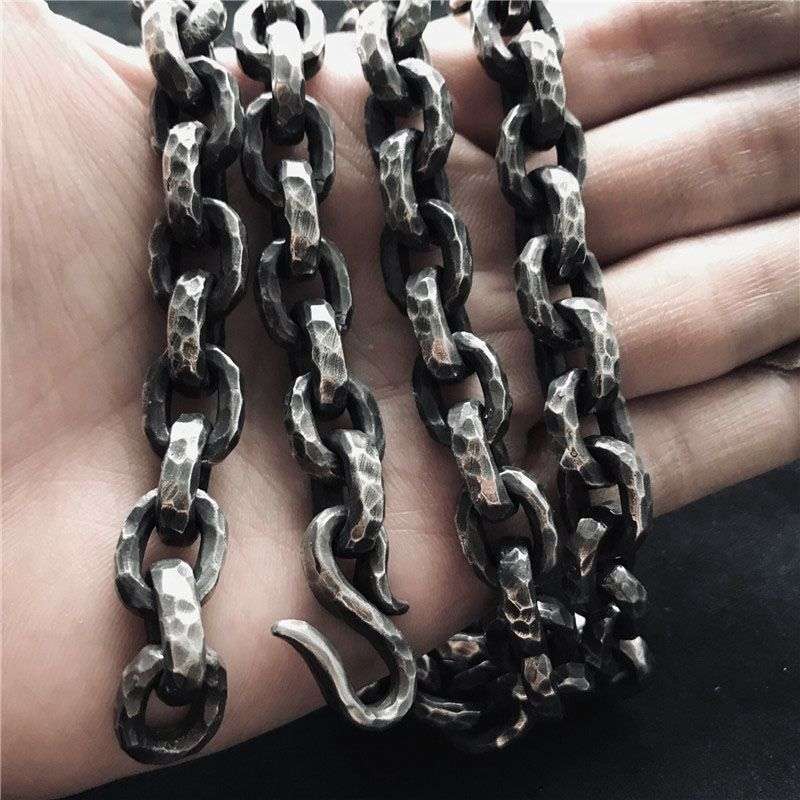 Knife Marks Chain Necklace - 925 Silver Necklace for Men - Image 4