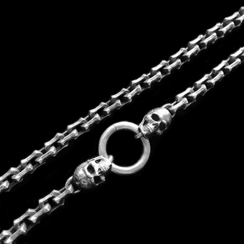 Skull Necklace – 925 Sterling Silver Gothic Men’s Necklace - MENSSKULL 925 silver jewelry