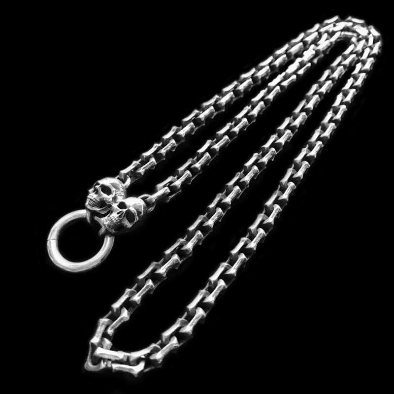 Skull Necklace - 925 Sterling Silver Gothic Men's Necklace - Image 2
