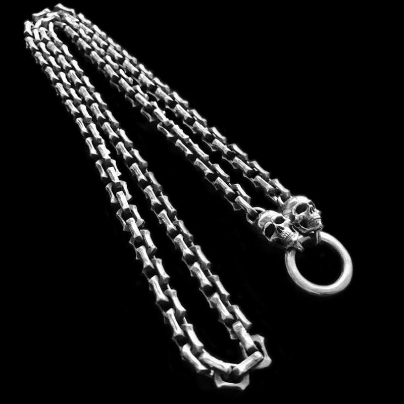 Skull Necklace - 925 Sterling Silver Gothic Men's Necklace - Image 3