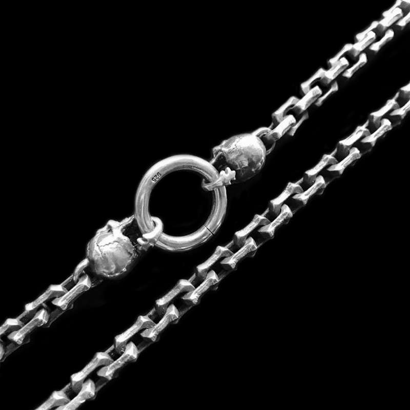 Skull Necklace - 925 Sterling Silver Gothic Men's Necklace - Image 4
