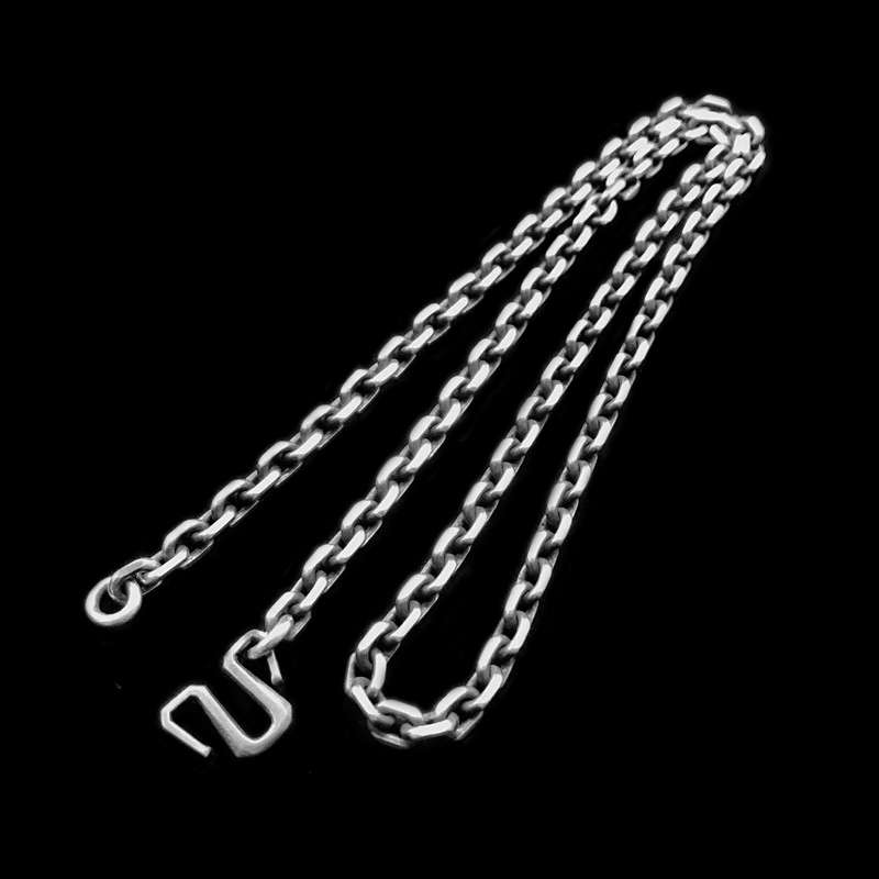 M Hook Edges - 925 Silver Necklace for Men - Image 3