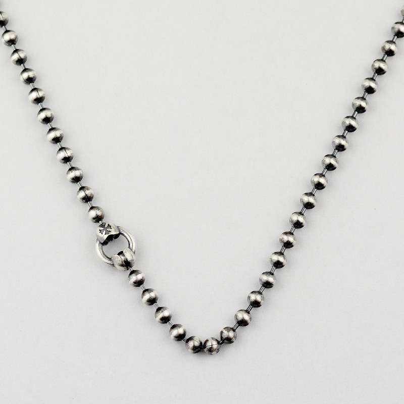 Round Beads Chain Necklace - 925 Silver Necklace for Men - Image 3