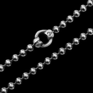 Round Beads Chain Necklace - 925 Silver Necklace for Men