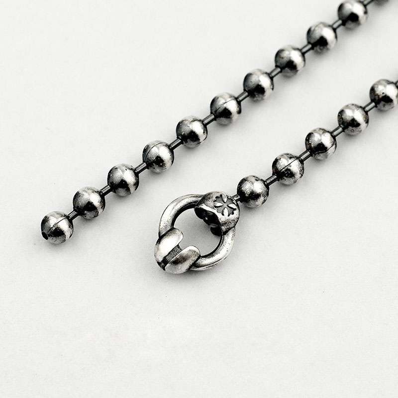 Round Beads Chain Necklace - 925 Silver Necklace for Men - Image 2