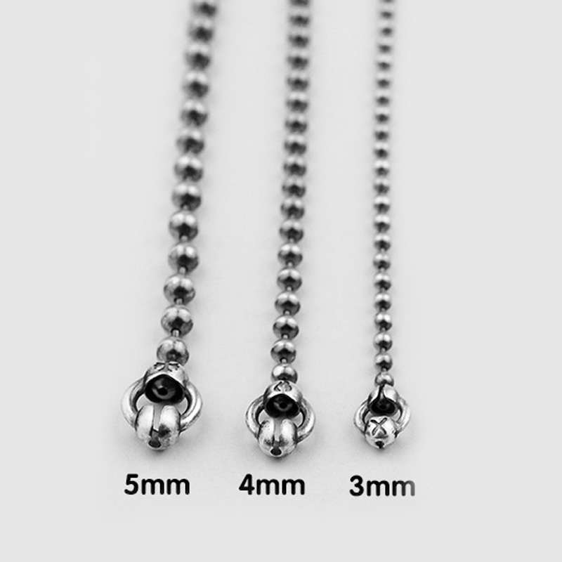 Round Beads Chain Necklace - 925 Silver Necklace for Men - Image 4