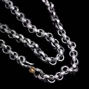 Hand-Forged 925 Sterling Silver Chunky Chain Necklace for Men