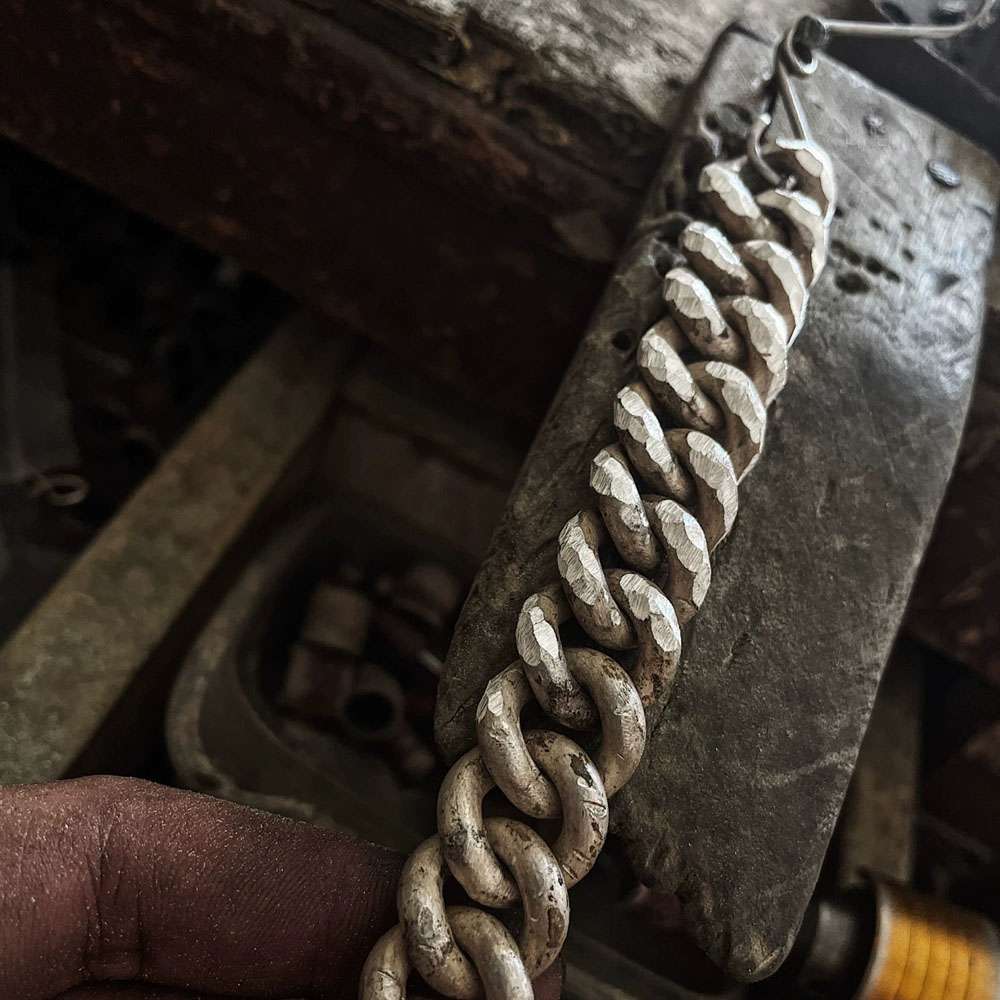 Heavy Hammered Cuban Chain - 8mm 925 Silver Necklace - Image 6