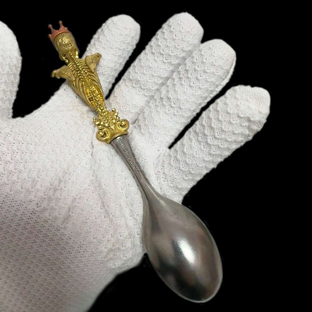 Brass Skull Spoon - Gothic Brass & Steel Skull Ritual Spoon Artifact - Image 8