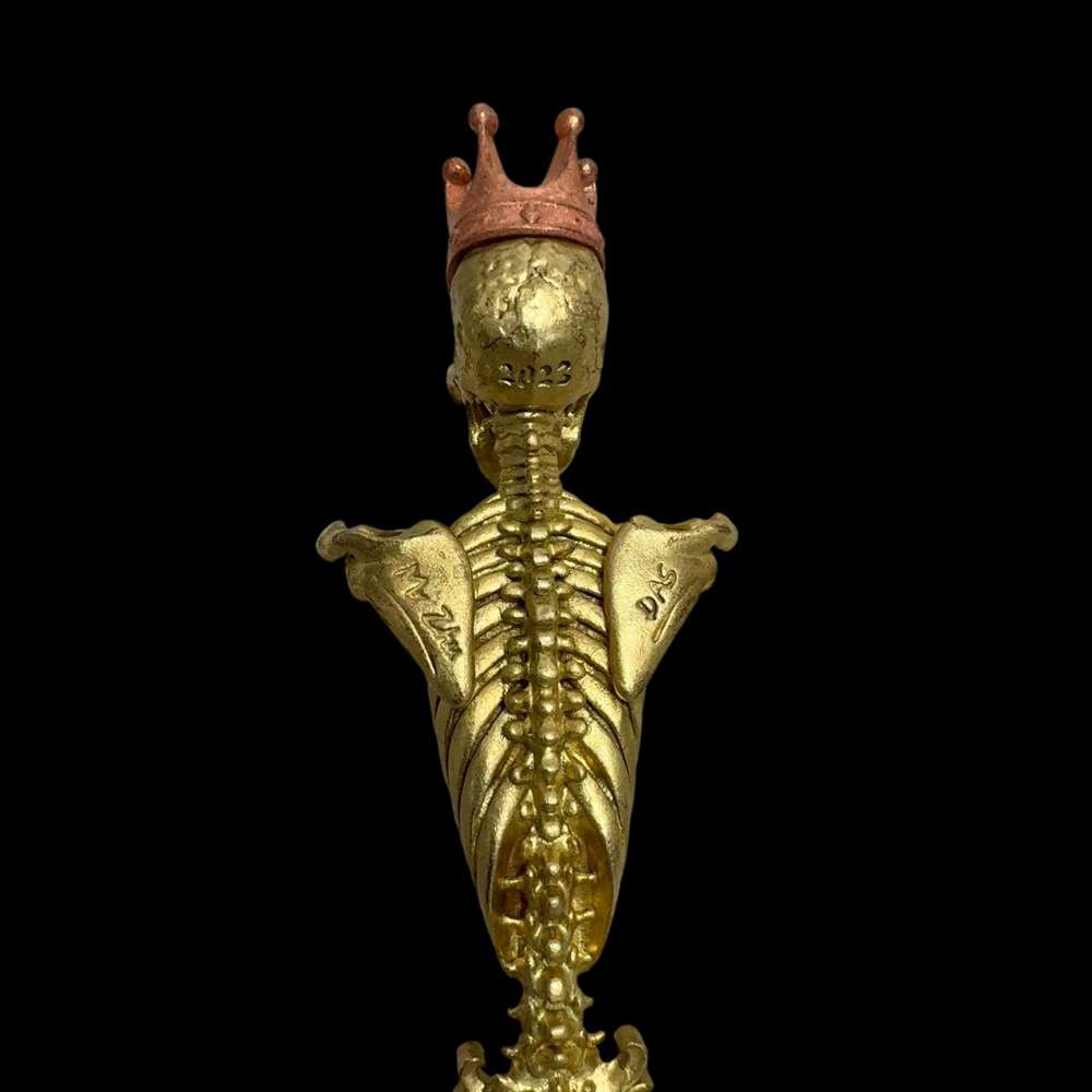 Brass Skull Spoon - Gothic Brass & Steel Skull Ritual Spoon Artifact - Image 5