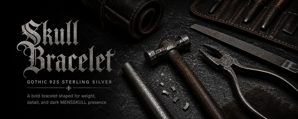 Skull Bracelet MENSSKULL silver jewelry making tools banner