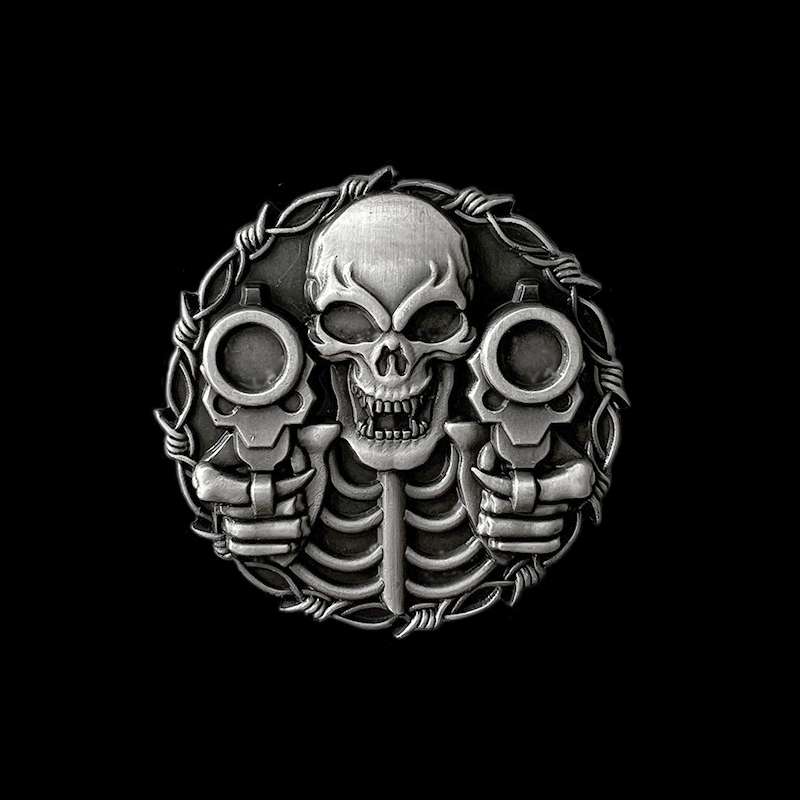 Motorcycle Skull Emblem – Biker Gift Badge - MENSSKULL 925 silver jewelry