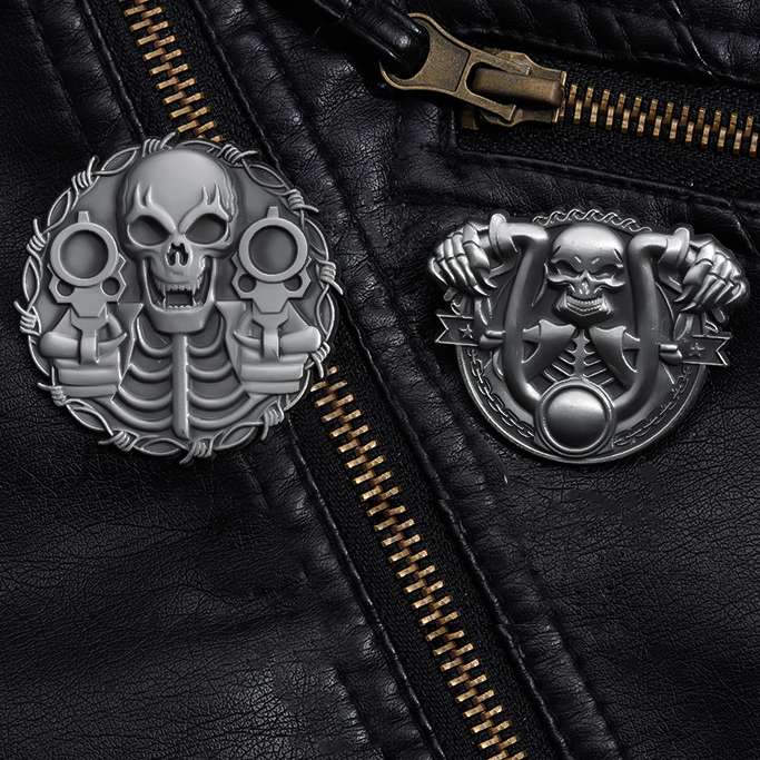 Motorcycle Skull Emblem - Biker Gift Badge - Image 2
